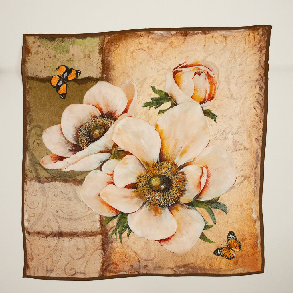KAIYI 65x65CM Lightweight Crepe de Chine Silk Scarf for Summer Accessory and Gift (SZ65-07)