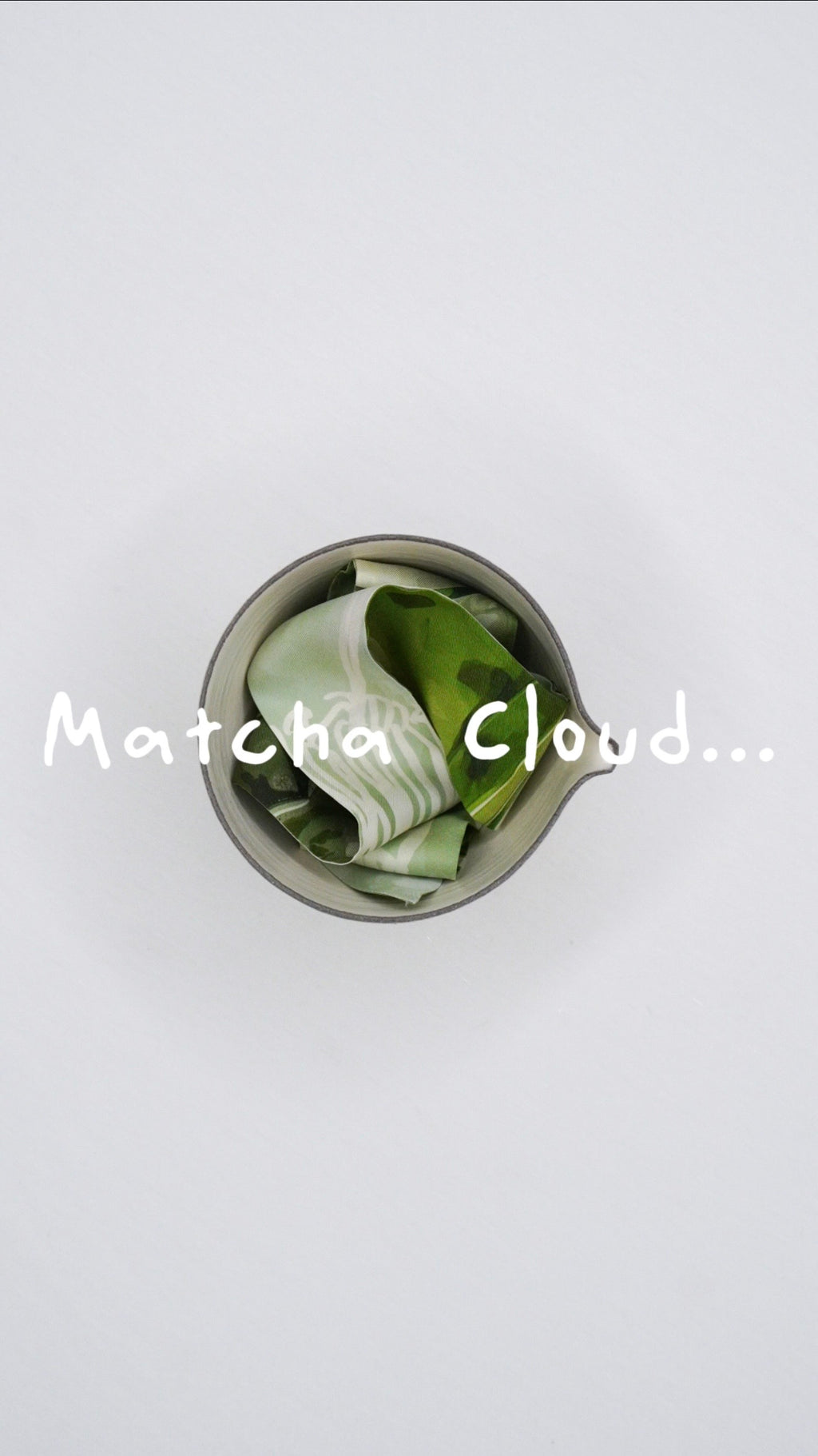 "Matcha Cloud" Silk Twilly